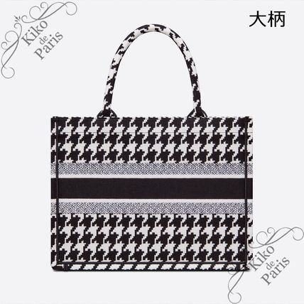 DIOR 直営店 名入れOK! BOOK TOTE ミディアム トート 千鳥格子
