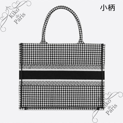 DIOR 直営店 名入れOK! BOOK TOTE ミディアム トート 千鳥格子