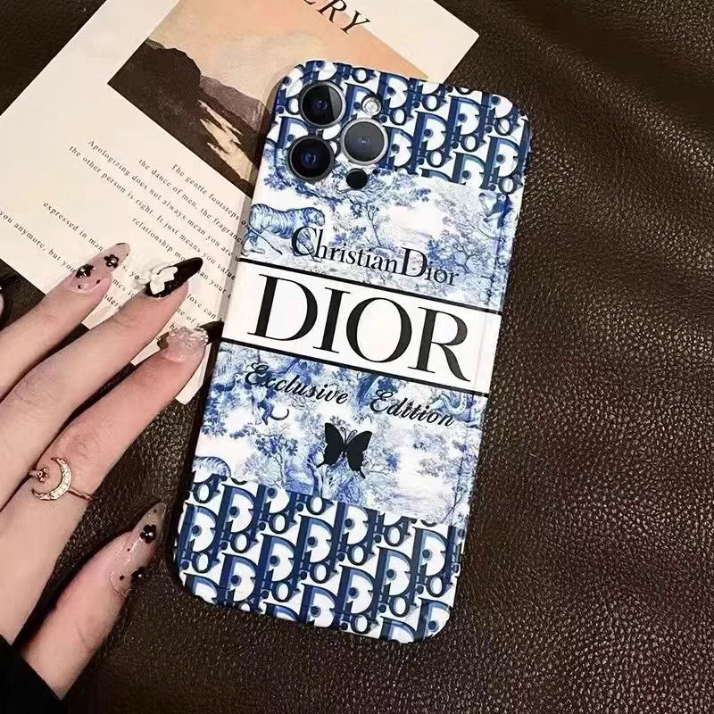 DIOR 青 つや消し 電話ケース zm