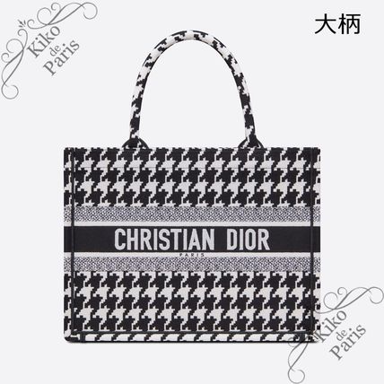 DIOR 直営店 名入れOK! BOOK TOTE ミディアム トート 千鳥格子