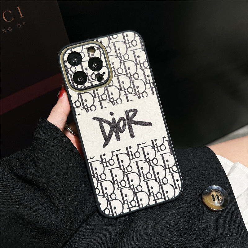 DIOR 手書き 白 電話ケース zm