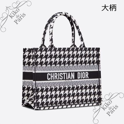 DIOR 直営店 名入れOK! BOOK TOTE ミディアム トート 千鳥格子