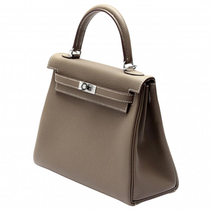 エルメス HERMES ケリー 25 トゴ エトゥープ シルバー金具 U刻印