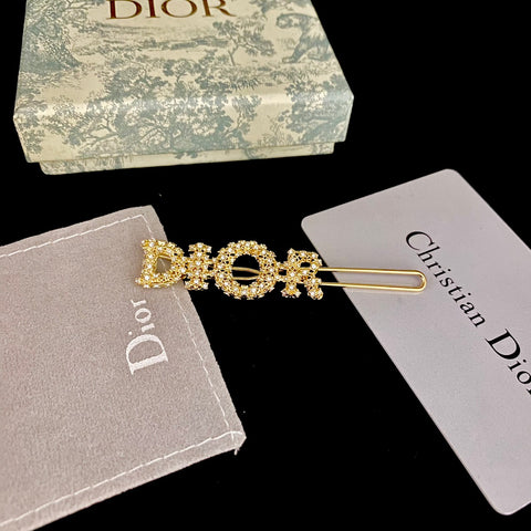 DIORダイヤモンドゴールドヘアクリップ SS