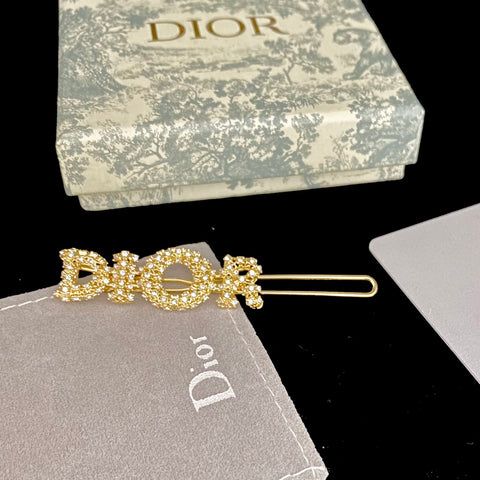 DIORダイヤモンドゴールドヘアクリップ SS