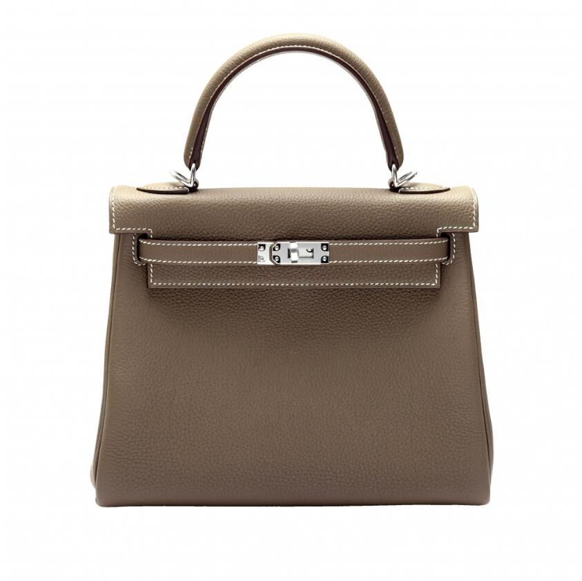 エルメス HERMES ケリー 25 トゴ エトゥープ シルバー金具 U刻印