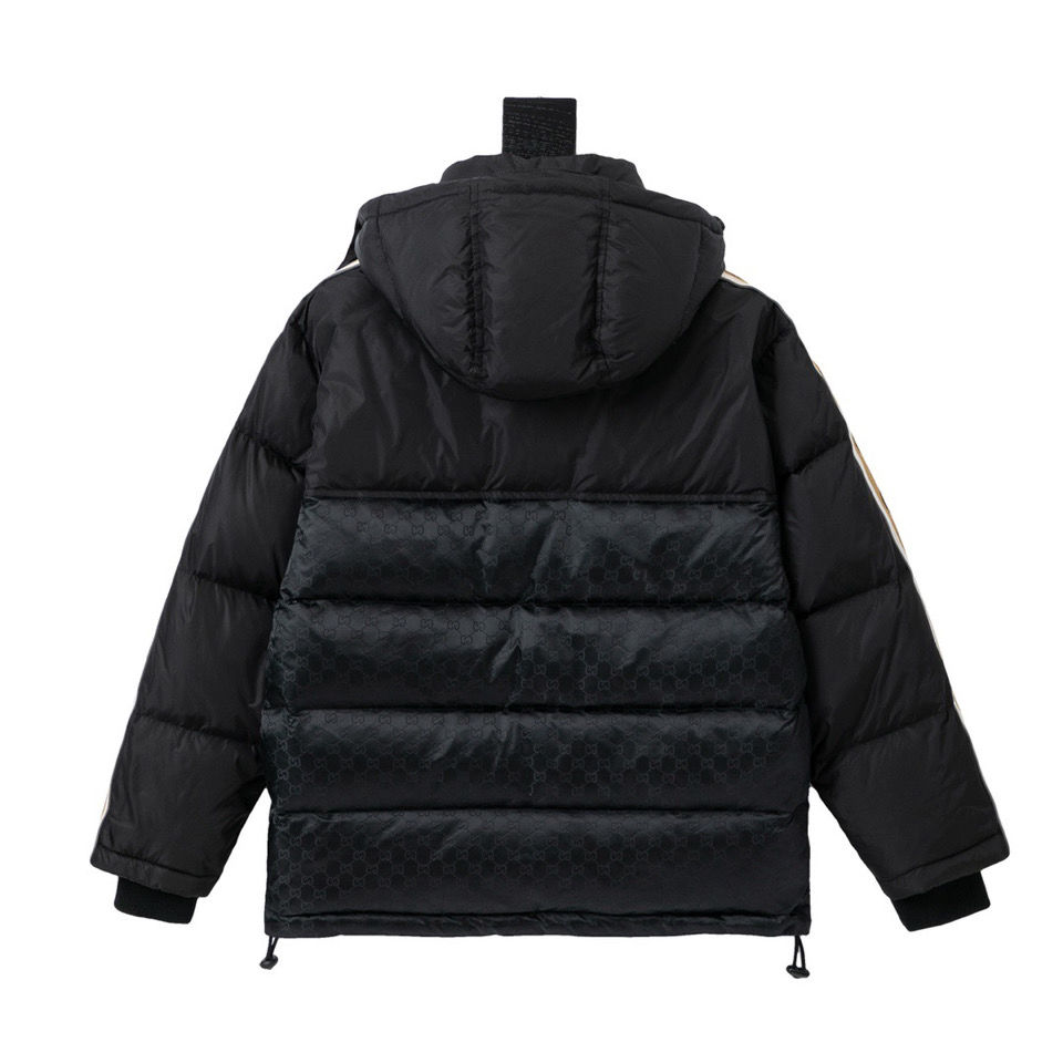 GUCCI GG パターン フロントボタン ダウンジャケット ブラック