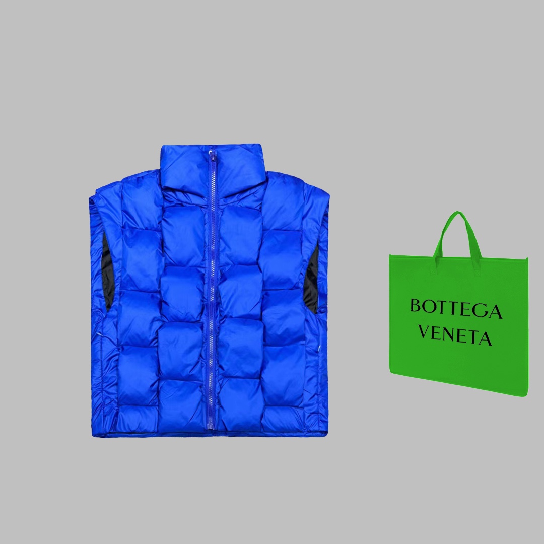 Bottega Veneta パターン フロントボタン ダウンジャケット ブラック