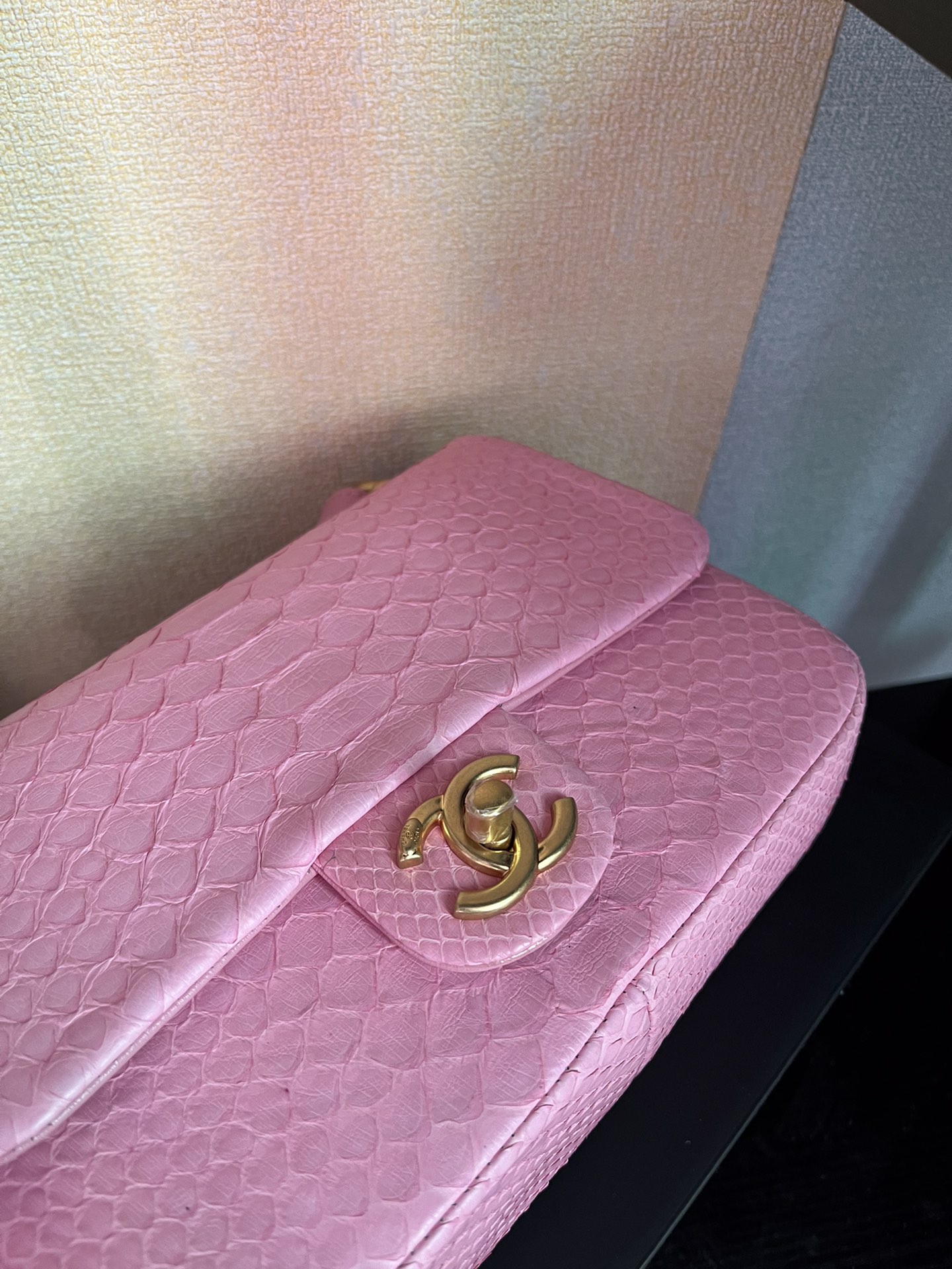 BOLSA CHANEL 2.55 PYTHON FLAP BAG AS3214