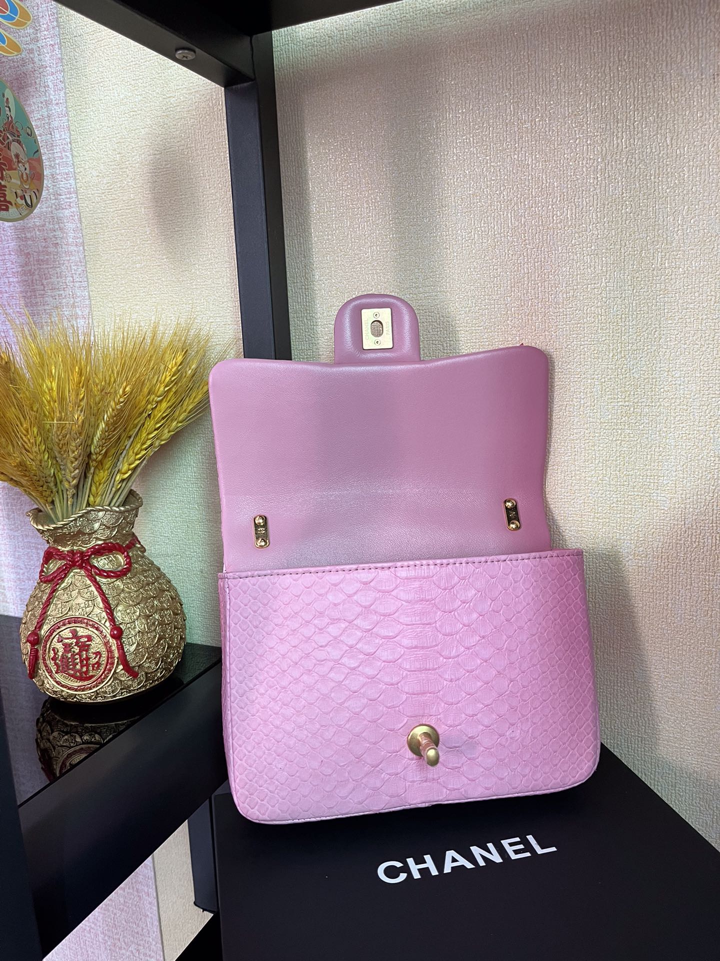 BOLSA CHANEL 2.55 PYTHON FLAP BAG AS3214