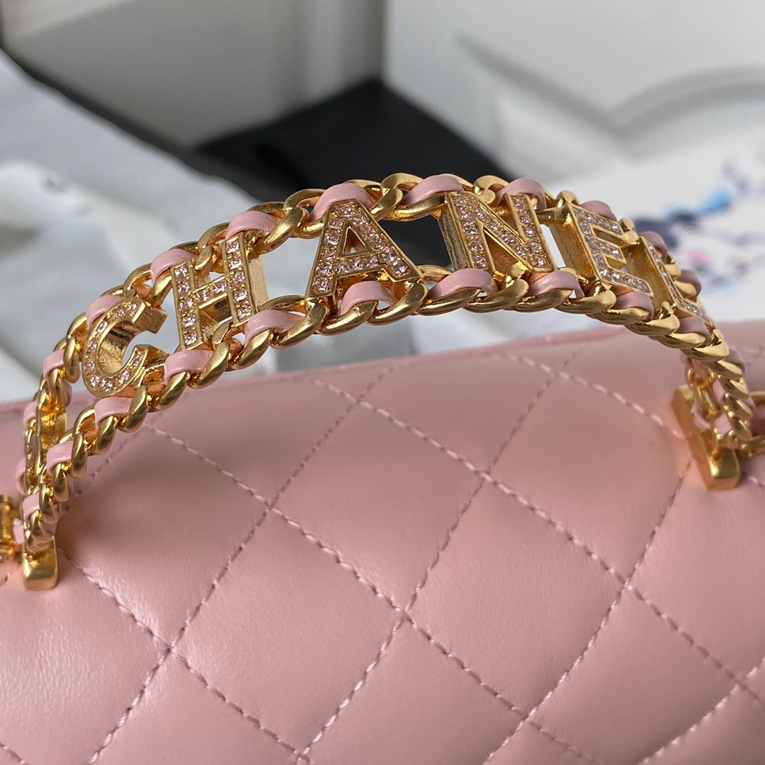 Chanel??24C ??AS4362 diamond letter handle mini CF