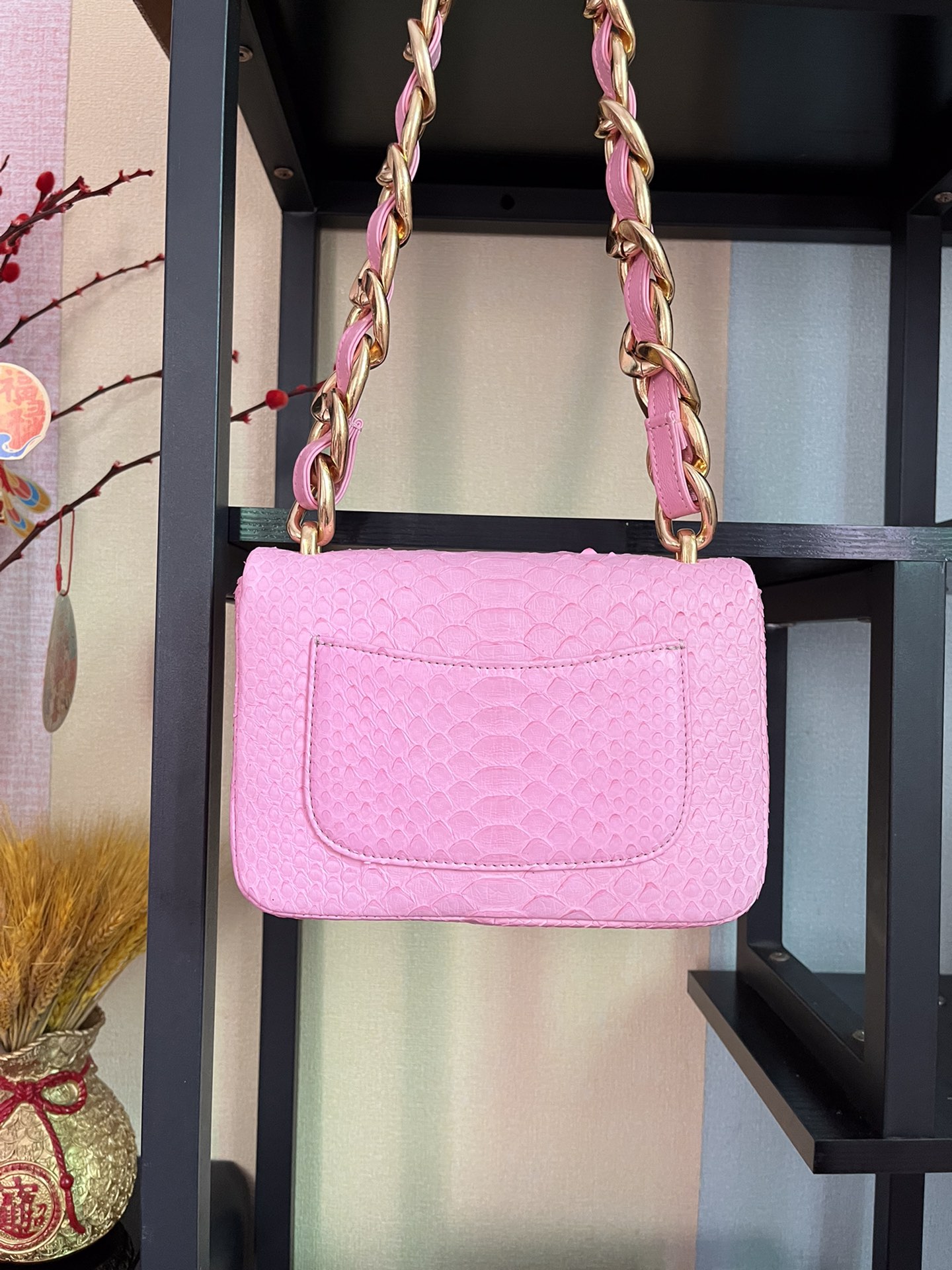 BOLSA CHANEL 2.55 PYTHON FLAP BAG AS3214