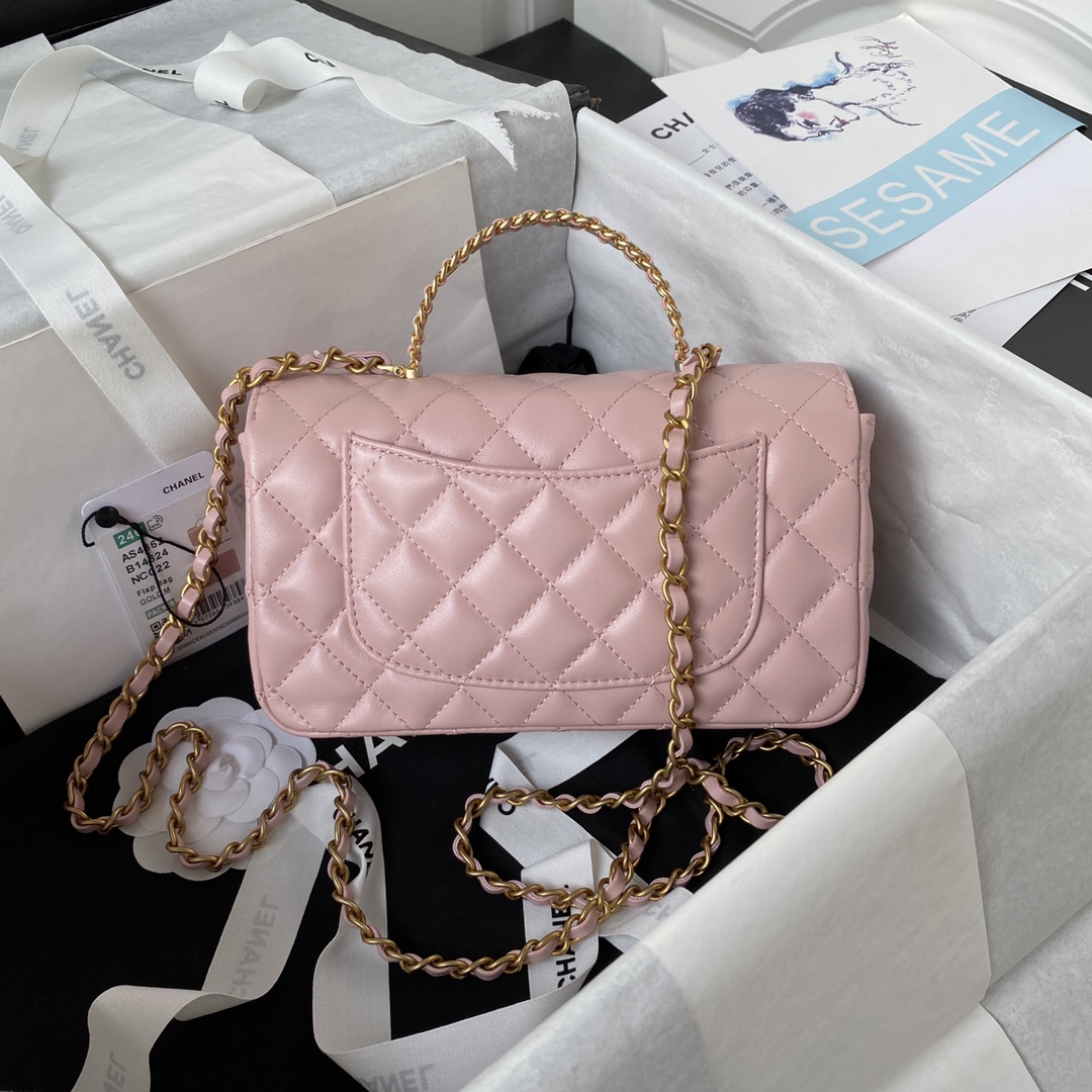 Chanel??24C ??AS4362 diamond letter handle mini CF