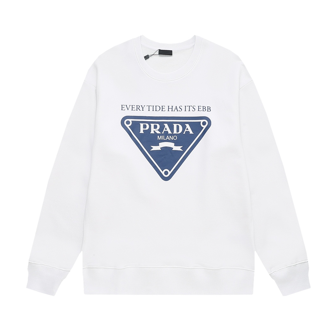 【PRADA 公式旗艦店】プラダ 丸首の衛衣 スウェットご好評に付き再入荷