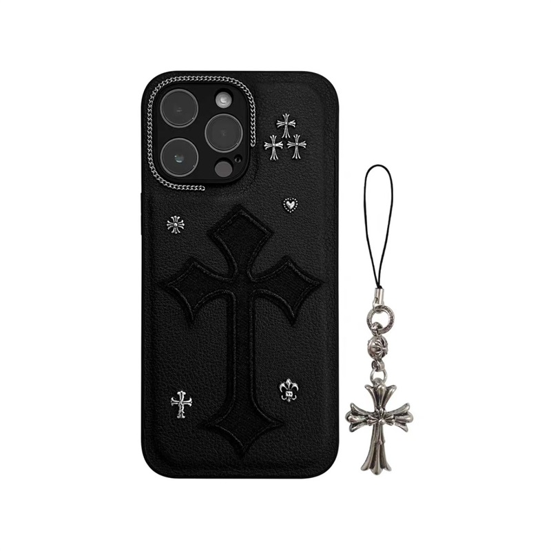 Chrome Hearts クロー心 ブラック きんぞく 電話ケース zm