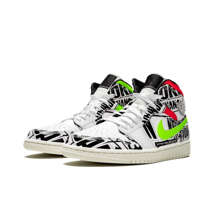 NIKE ナイキ AIR JORDAN 1 MID 'OVER-PRINT LOGOS' エア ジョーダン ワン ミッド 