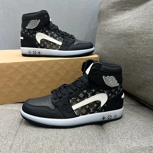 「正規品保証、公式と同じデザイン」Louis Vuitton&Air jordan 1 スニーカー