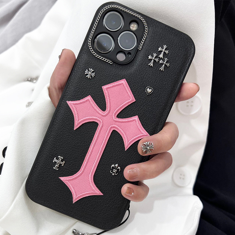 Chrome Hearts クロー心 グレー ブラック きんぞく 電話ケース zm