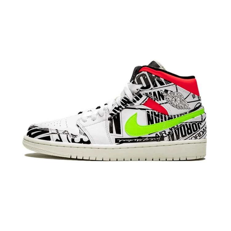 NIKE ナイキ AIR JORDAN 1 MID 'OVER-PRINT LOGOS' エア ジョーダン ワン ミッド 