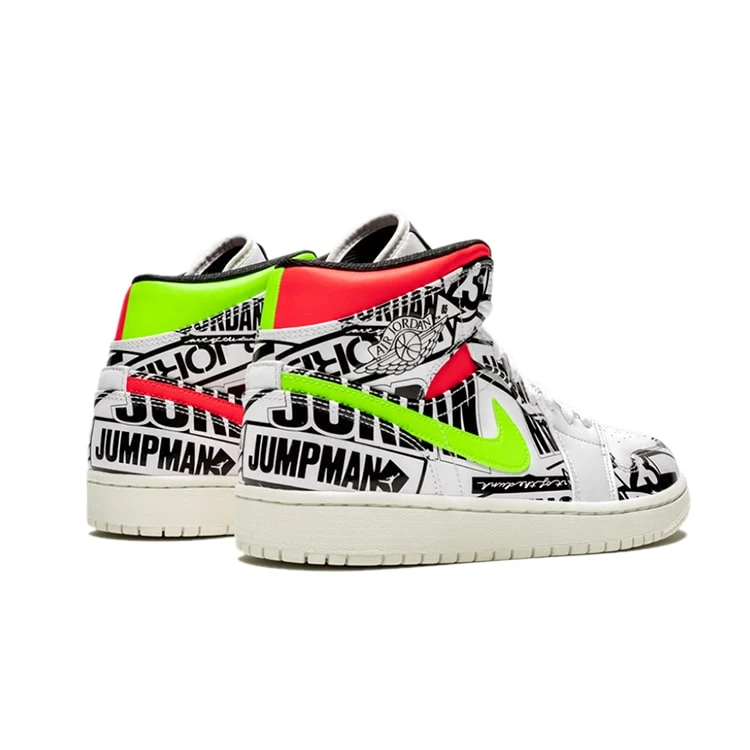 NIKE ナイキ AIR JORDAN 1 MID 'OVER-PRINT LOGOS' エア ジョーダン ワン ミッド 