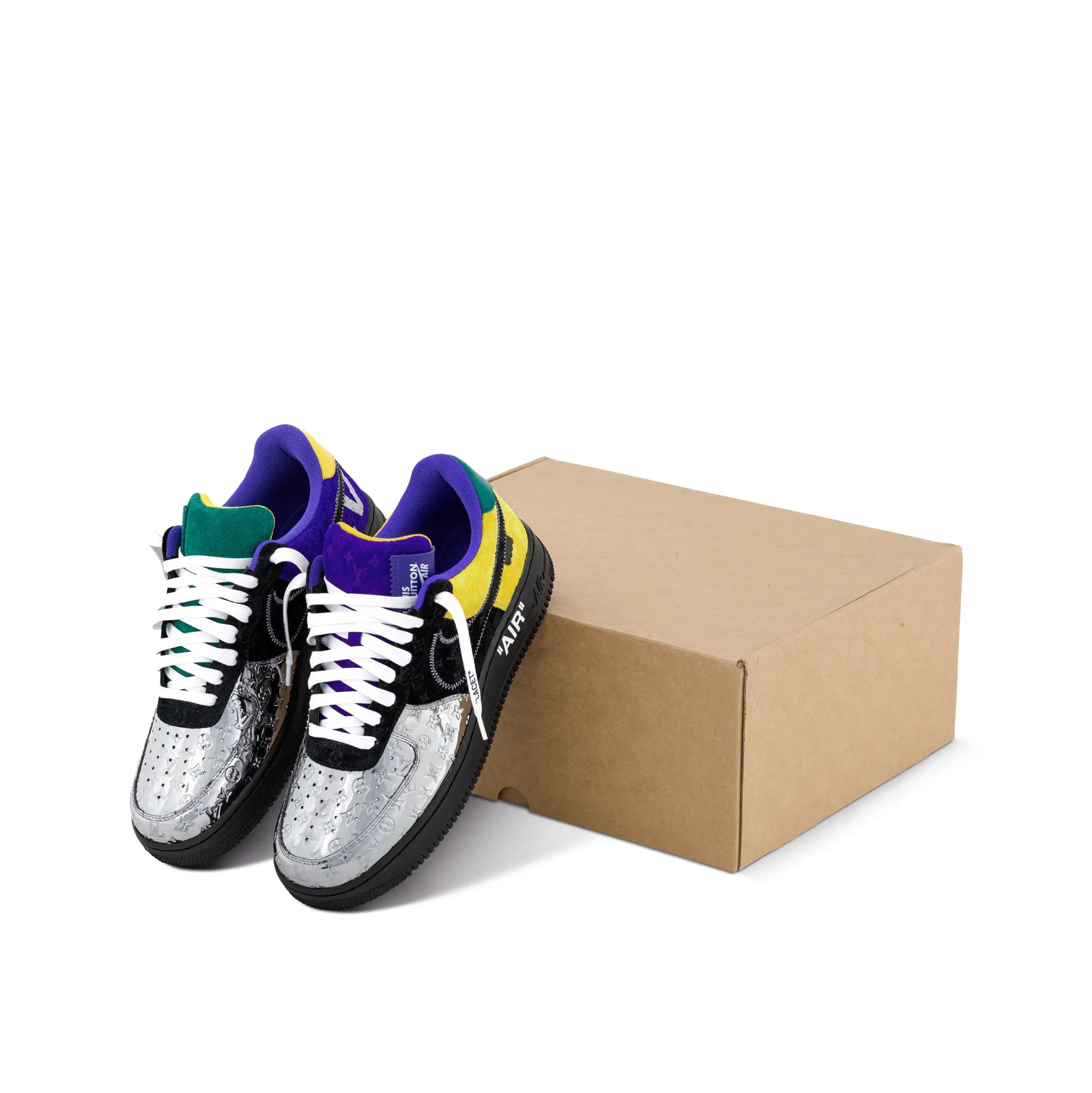 【新商品発売】【今年の新商品】LOUIS VUITTON NIKE AIR FORCE 1 LOW BY VIRGIL ABLOH BLACK METALLIC SILVER【代金引換】