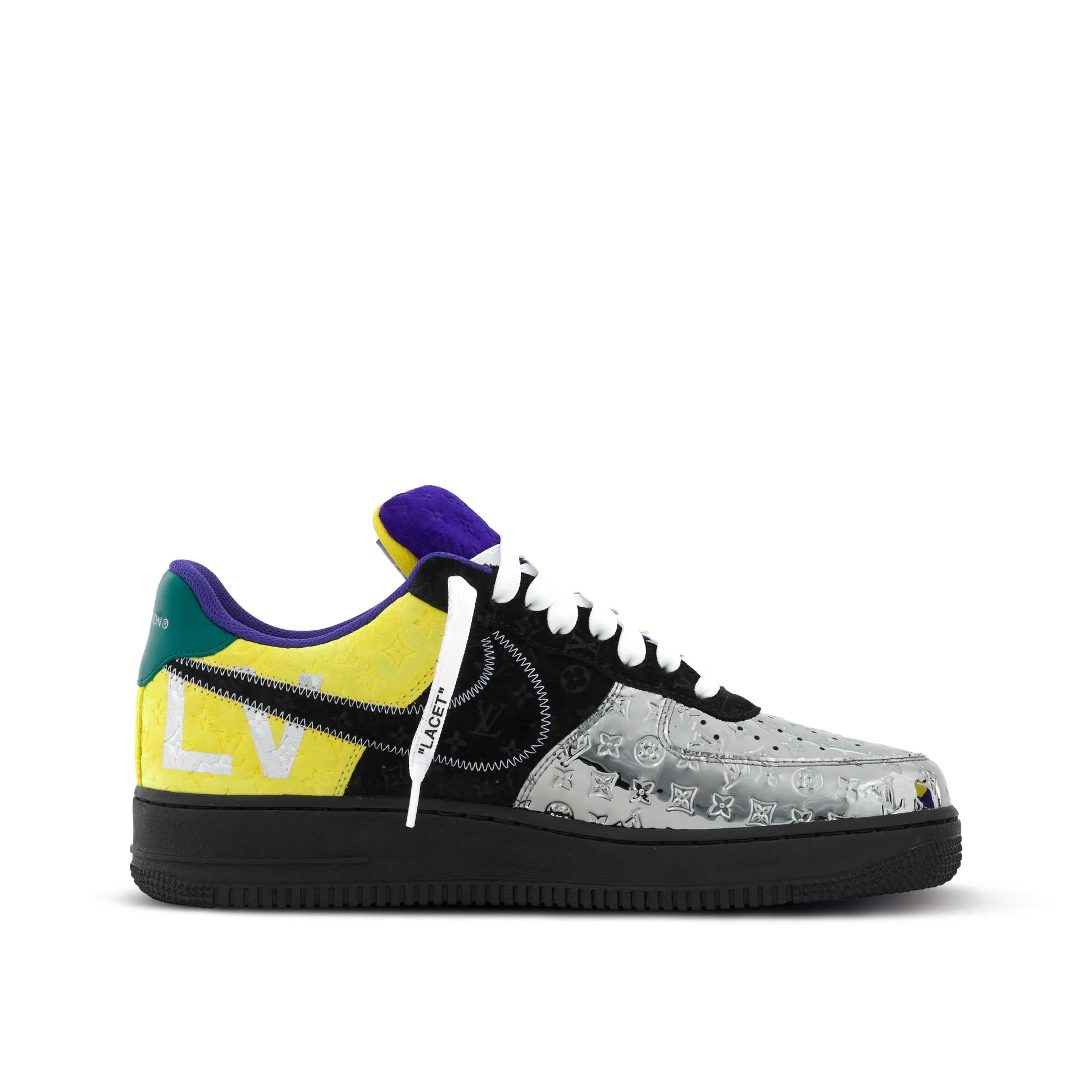【新商品発売】【今年の新商品】LOUIS VUITTON NIKE AIR FORCE 1 LOW BY VIRGIL ABLOH BLACK METALLIC SILVER【代金引換】