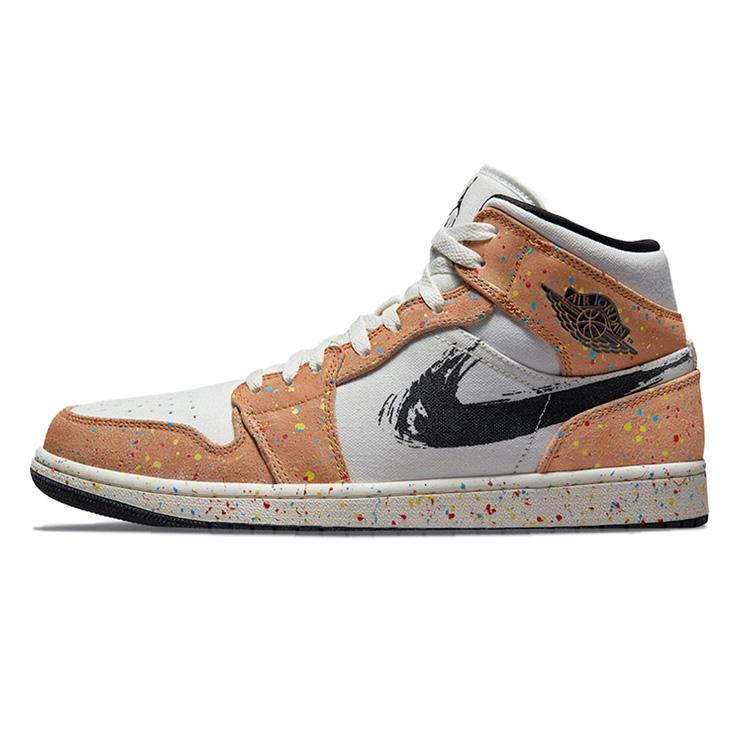 NIKE ナイキ AIR JORDAN 1 MID SE 'BRUSHSTROKE PAINT SPLATTER' エア ジョーダン ワン ミッド スペシャルエディション 