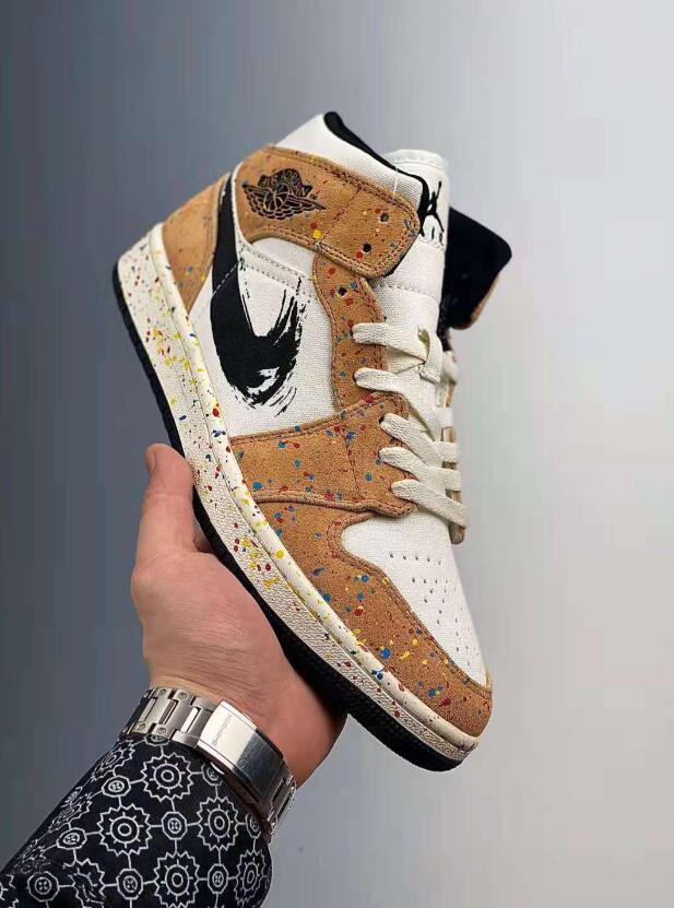 NIKE ナイキ AIR JORDAN 1 MID SE 'BRUSHSTROKE PAINT SPLATTER' エア ジョーダン ワン ミッド スペシャルエディション 