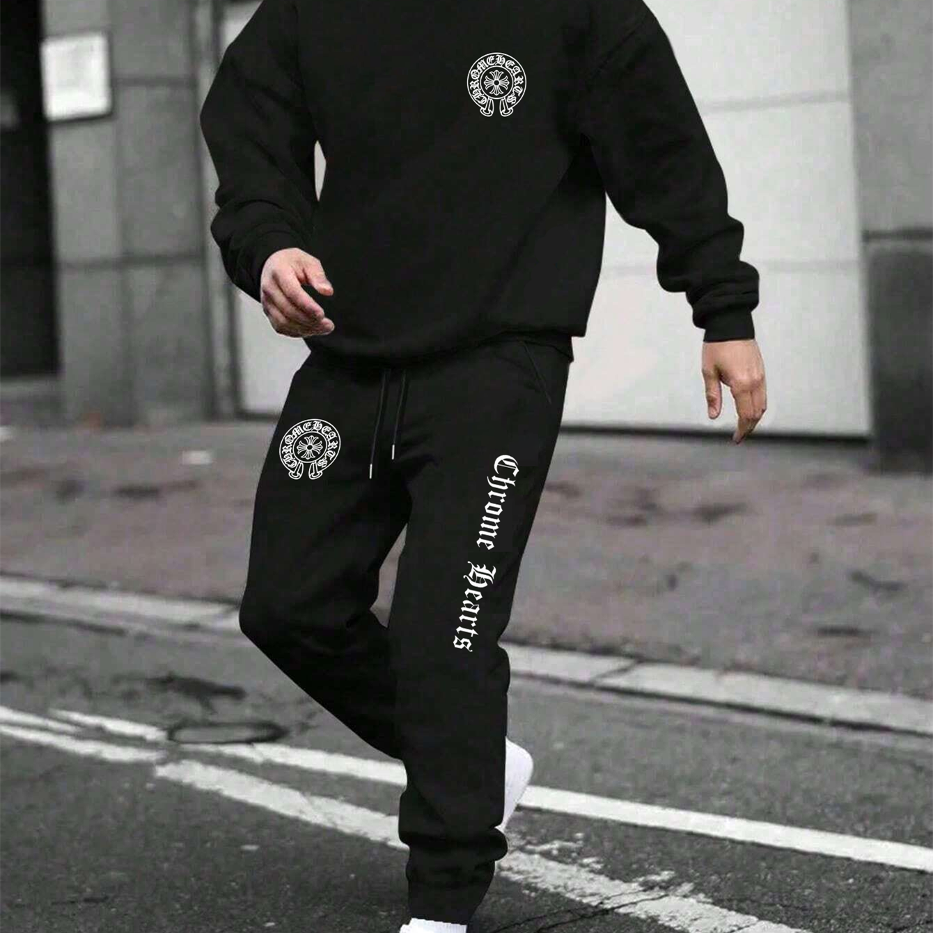 【 Chrome Hearts 】ストリートファッション髑髏風パーカーのセットです