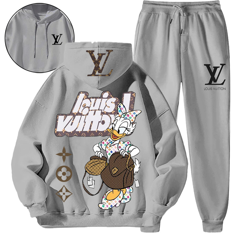 【 Louis Vuitton Malletier 】ストリートファッションを身につけたアヒルおばさんの可愛いファッションパーカーのスーツです