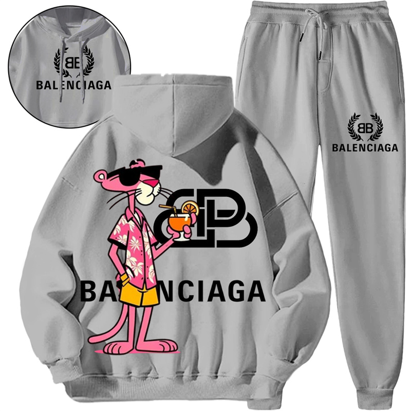 【 Balenciaga】ピンク豹ファッション連名パーカーセットです