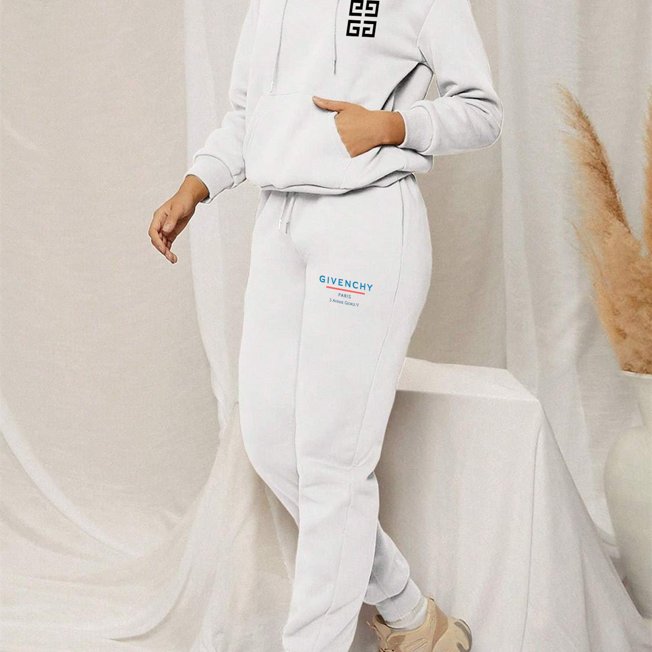 【 Givenchy 】西欧の彫像ファッションデザインファッションパーカーのセットです