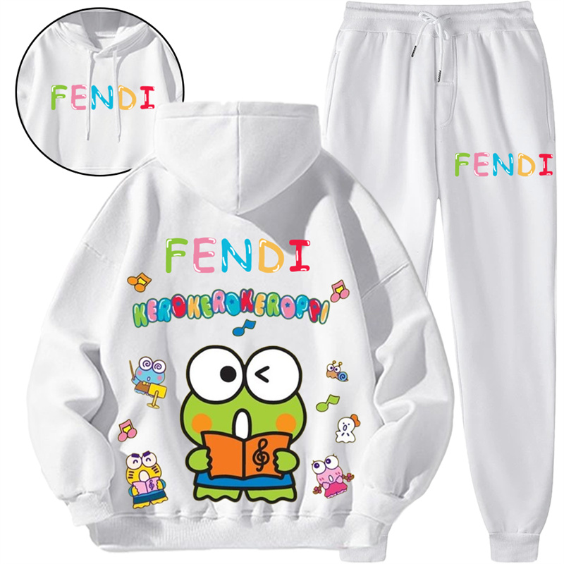【 Fendi 】可愛くて大きい目のカエルのファッション連名の衛衣のスーツです