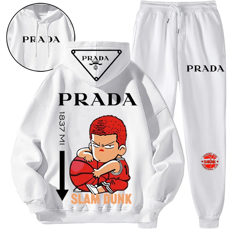 【 Prada 】熱血アニメ連名衛衣スーツです