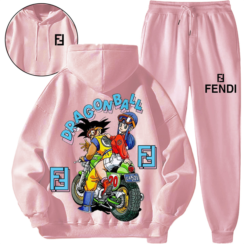 【 Fendi 】人気アニメの連名デザインのパーカーセットです