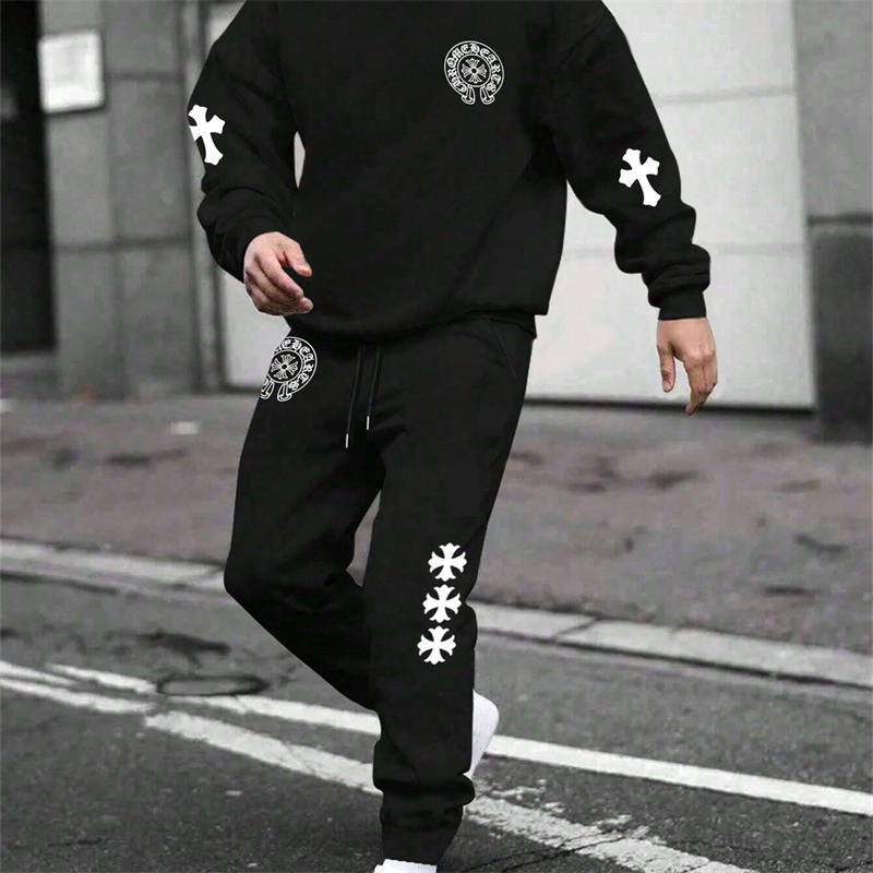 【 Chrome Hearts 】ハイストリート?ファッション翼の十字架ですパーカーのスーツです