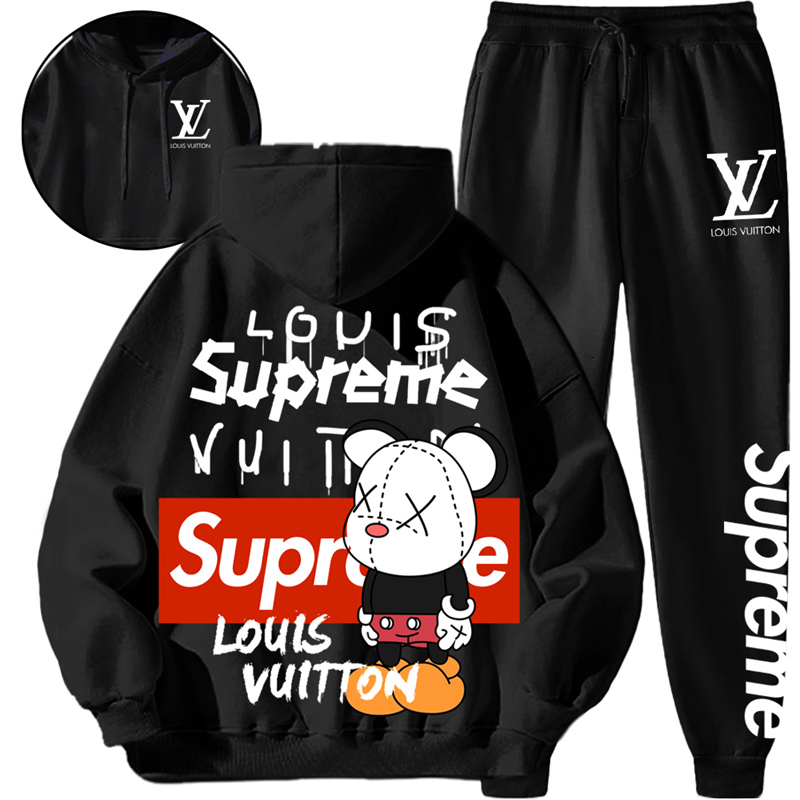 【LOUIS VUITTON & SUPREME】グラフィティアート風のぬいぐるみキャラクターですパーカーのスーツです