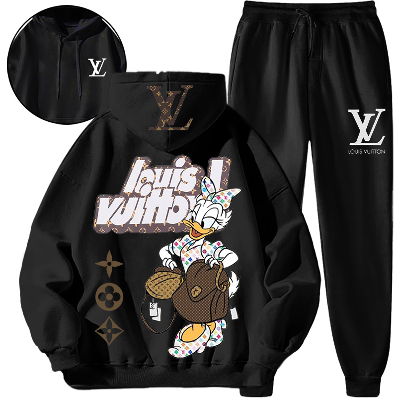【 Louis Vuitton Malletier 】ストリートファッションを身につけたアヒルおばさんの可愛いファッションパーカーのスーツです