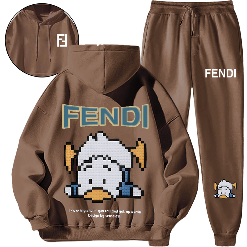 【 Fendi 】かわいい転んだアヒルちゃんのおしゃれパーカーパーカースーツです