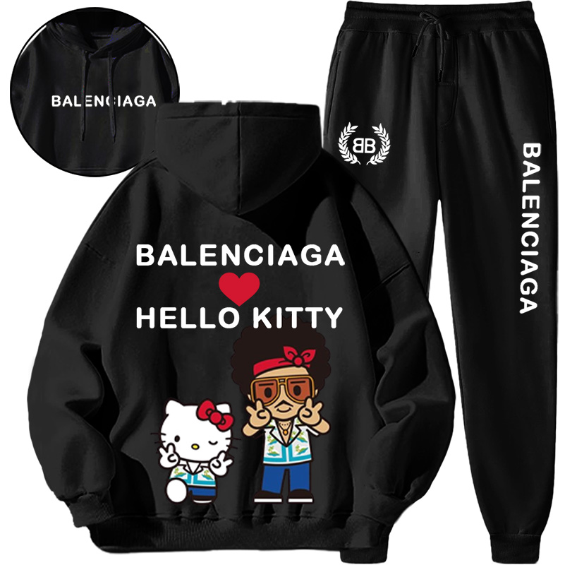 【 Balenciaga 】かわいい子猫ファッション連名パーカーセットです