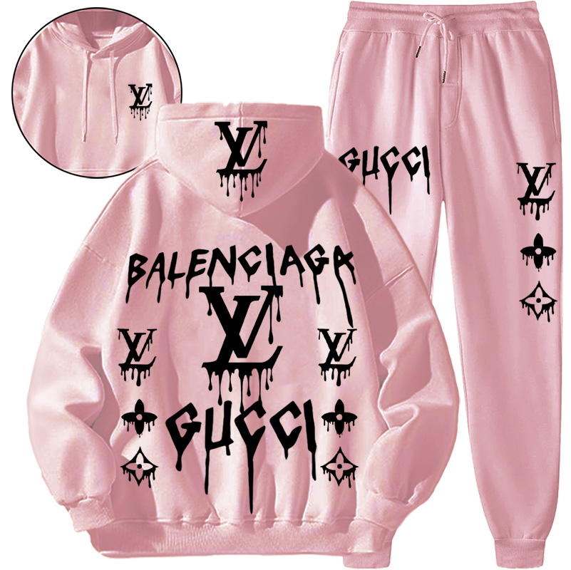 【 Louis Vuitton Malletier x Gucci x Balenciaga 】高級ファッションデザイン感働の人気パーカーのセットです