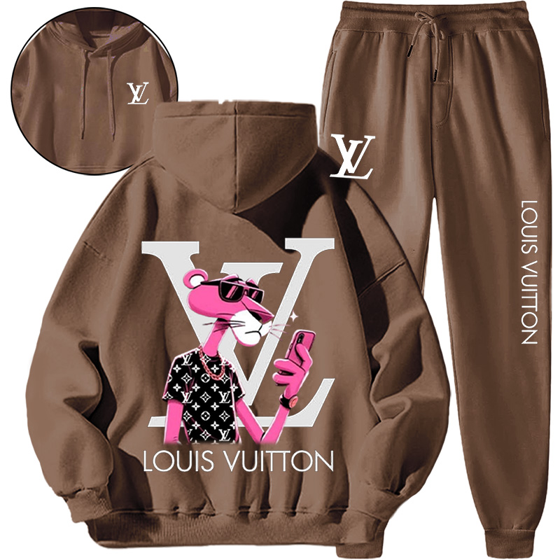 【 Louis Vuitton Malletier 】シンプルな箇性トレンド豹子連名パーカースーツです
