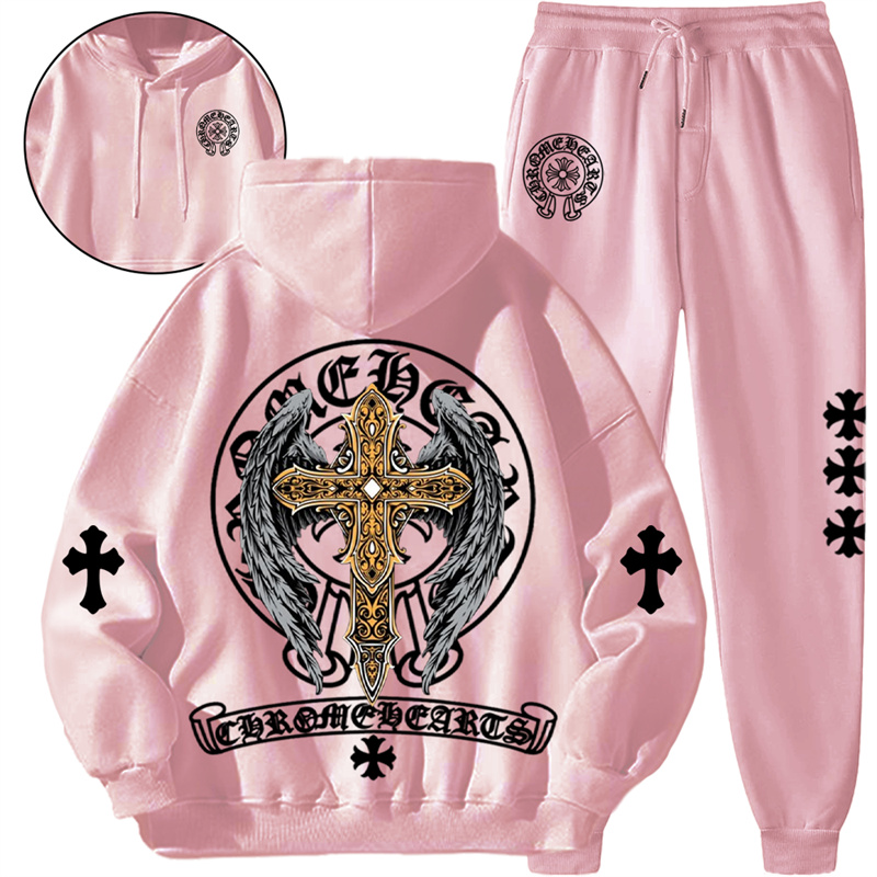 【 Chrome Hearts 】ハイストリート?ファッション翼の十字架ですパーカーのスーツです