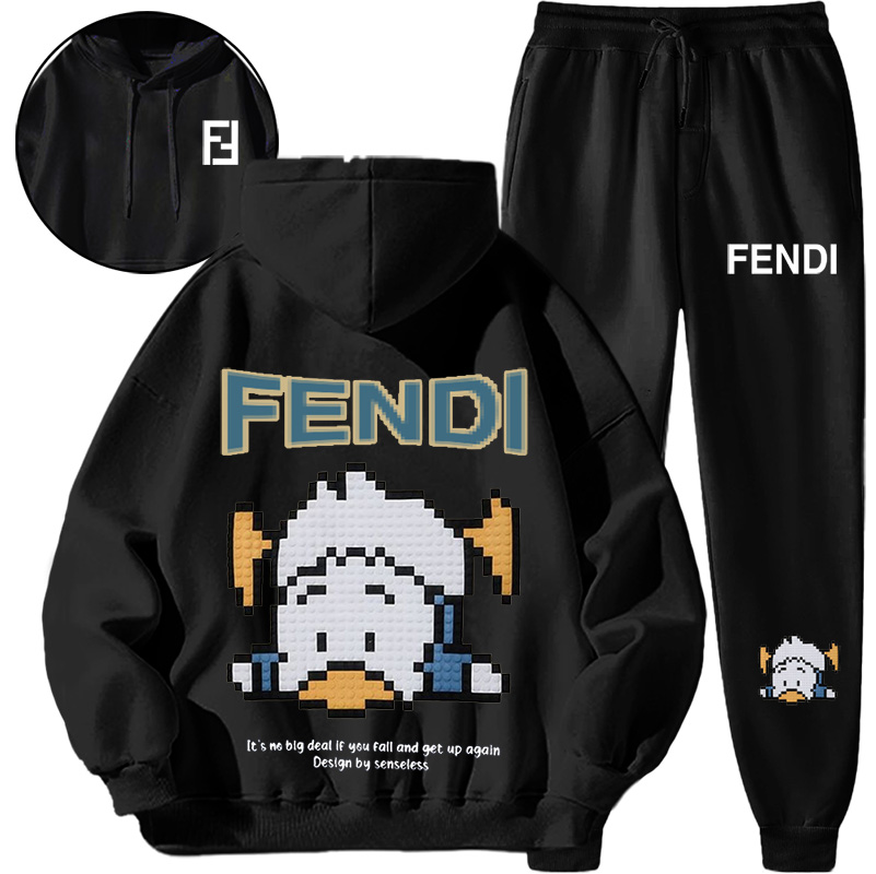 【 Fendi 】かわいい転んだアヒルちゃんのおしゃれパーカーパーカースーツです