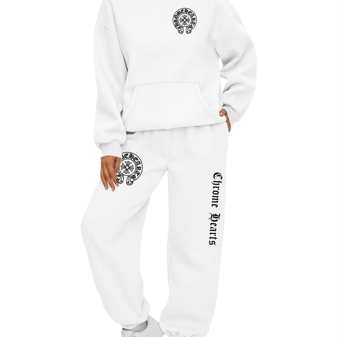 【 Chrome Hearts 】ストリートファッション髑髏風パーカーのセットです