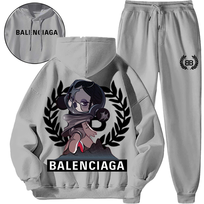 【 Balenciaga 】スタイリッシュで個性的なデザインのキャラクターフィギュア連名パーカーセットです