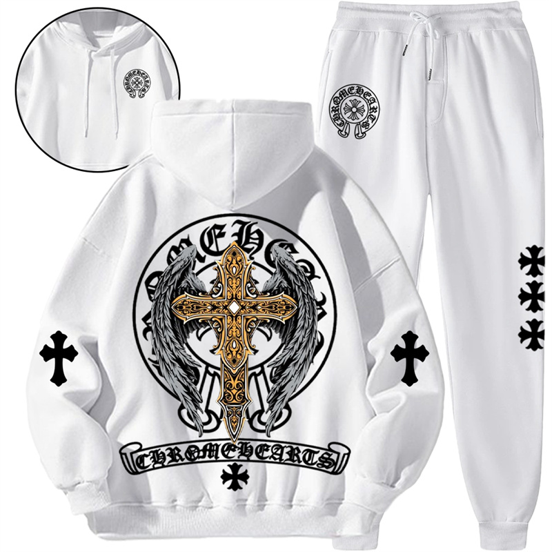 【 Chrome Hearts 】ハイストリート?ファッション翼の十字架ですパーカーのスーツです