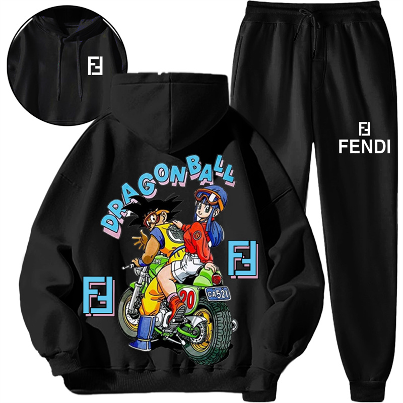 【 Fendi 】人気アニメの連名デザインのパーカーセットです
