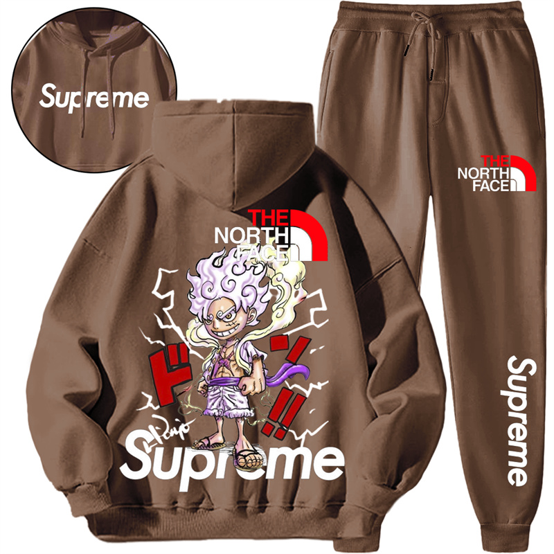 【 Supreme x The North Face 】Q版五檔羅飛時尚連名衛衣スーツ