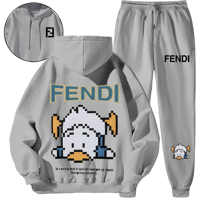 【 Fendi 】かわいい転んだアヒルちゃんのおしゃれパーカーパーカースーツです